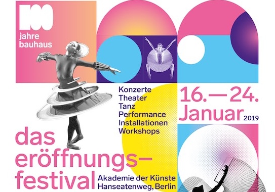 Plakat Eröffnungsfestival 100 jahre bauhaus, Gestaltung: anschlaege.de