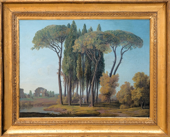 Johann August Nahl d. J. (1752–1825), Blick vom Monte di Giustizia in der Villa Montalto Negroni in Rom, Öl auf Leinwand, um 1790, Casa di Goethe, Rom