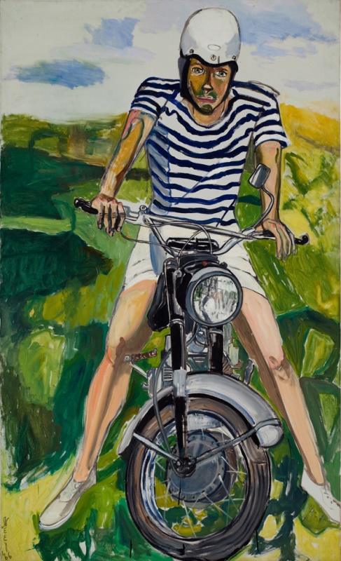 Alice Neel, Hartley on the Motorcycle, 1966, Öl auf Leinwand © The Estate of Alice Neel 