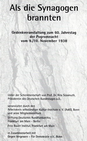 Einladung des AsKI e.V. zur Gedenkveranstaltung am 9.11.1998