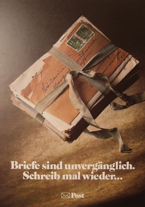 Werbung für den Brief: Plakat im Auftrag der Deutschen Bundespost, 1982, Foto: Lintas Werbeagentur