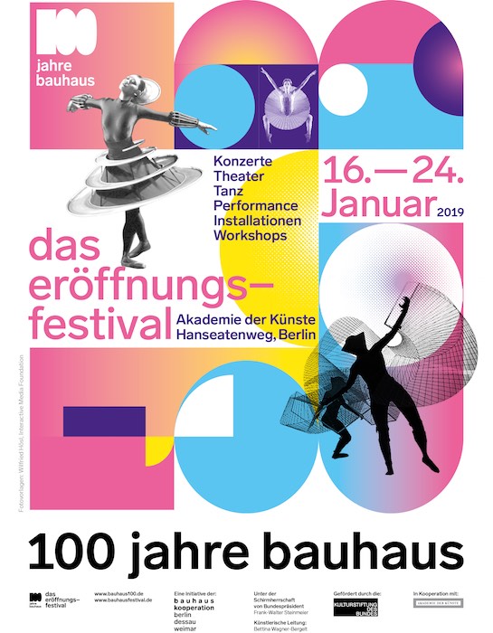 Plakat Eröffnungsfestival 100 jahre bauhaus, Gestaltung: anschlaege.de