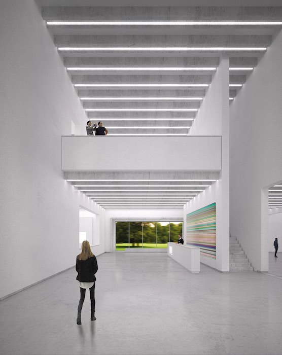   Foyer mit Panoramafenster nach Westen,  Visualisierung,  heikehanada_laboratory of art and architecture