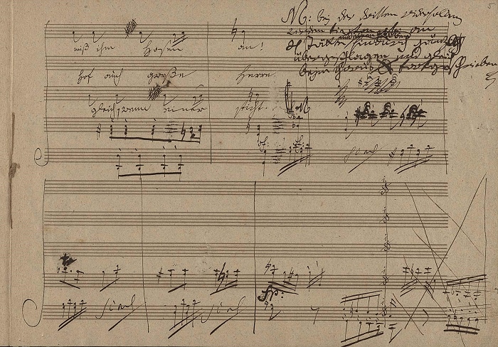 Ludwig van Beethoven, Autograph op 75/3 ‘Flohlied‘ (Ausschnitt), Foto: Beethoven-Archiv im Beethoven-Haus Bonn