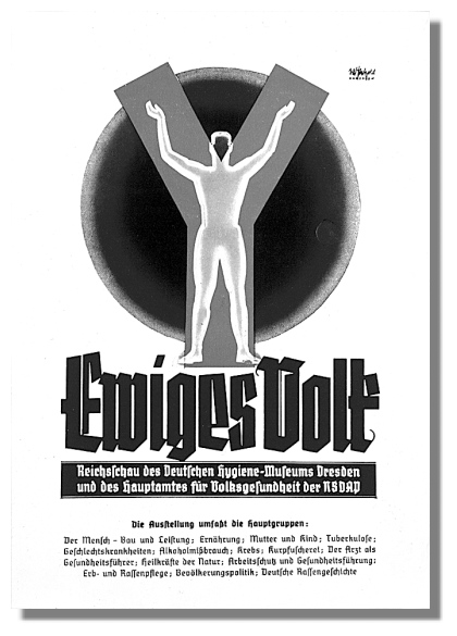 Titelbild des Katalogs zur Ausstellung 'Ewiges Volk' (1939) im Deutschen Hygiene-Museum