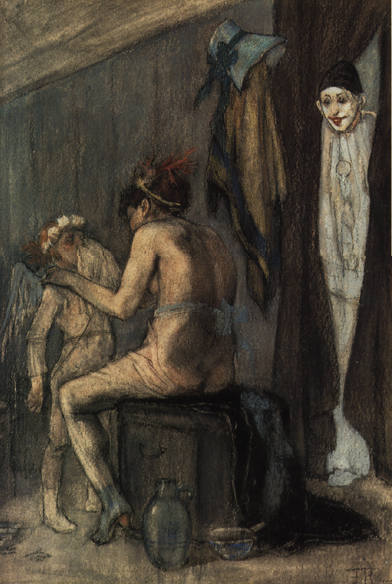 Félicien Rops, ‘L‘amour mouché‘, 1878-1881, Pastell, Gouache und Steinkreide, Musée Félicien Rops, Namur