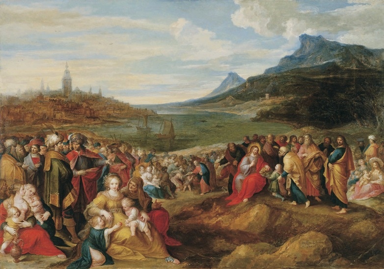 Frans Francken, Die Speisung der Fünftausend, um 1634, Museum der Brotkultur, Ulm, Sammlung Museum der Brotkultur