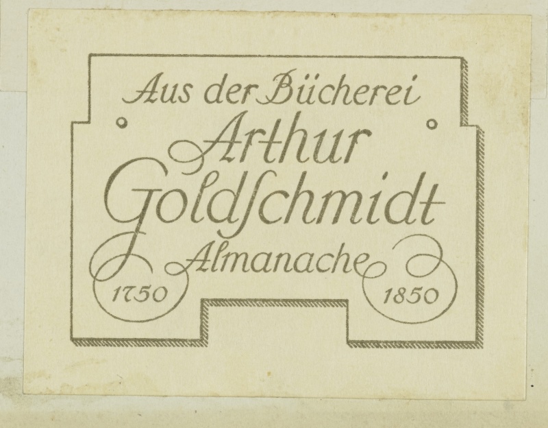 Exlibris der Almanachsammlung Goldschmidt, gestaltet von Theo Paul Herrmann, © Klassik Stiftung Weimar 