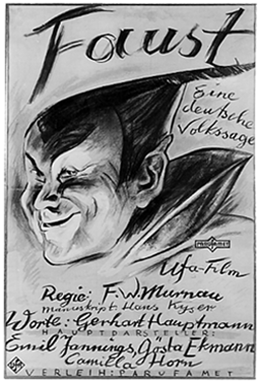 Faust 1925/26 Original-Plakatentwurf von Arno Richter (zugeschrieben)nicht signiert Bleistift, Kohle, Tusche, Filmmuseum Düsseldorf, © Foto: Filmmuseum Düsseldorf
