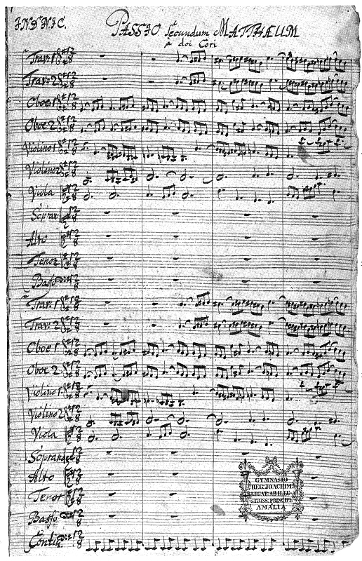 Allen Verlusten zum Trotz: Frühfassung der Matthäus-Passion in einer Abschrift von 1756, © Foto: Bach-Archiv Leipzig