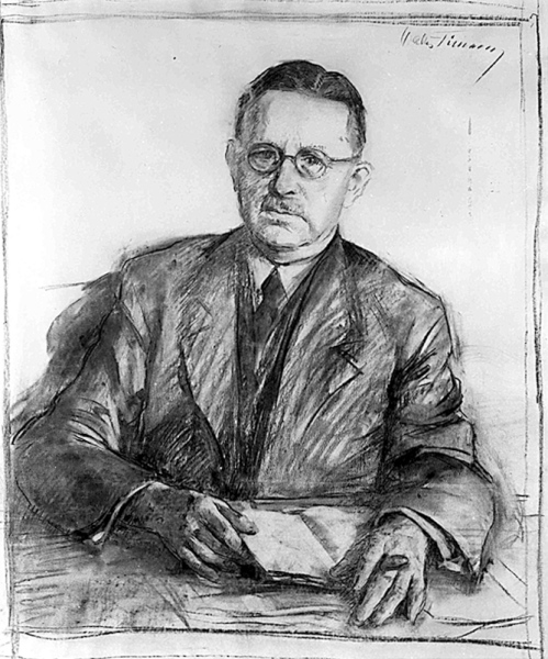 Anton Kippenberg (1874–1950), Kreidezeichnung von Walter Tiemann, 1944, © Goethemuseum Düsseldorf