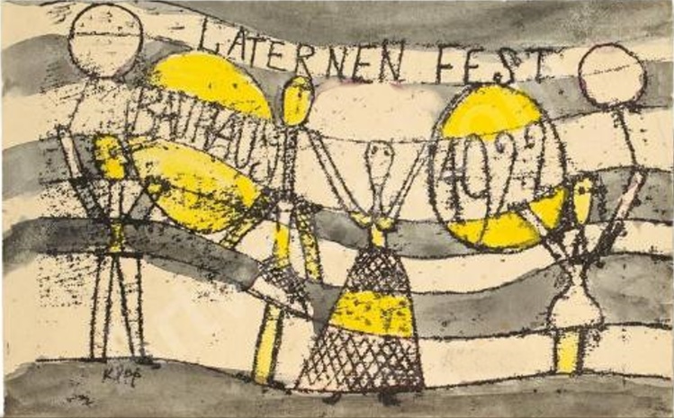 Paul Klee, Postkarte zum Bauhaus-Laternenfest, 1922, Lithografle, Foto: Bauhaus-Archiv Berlin