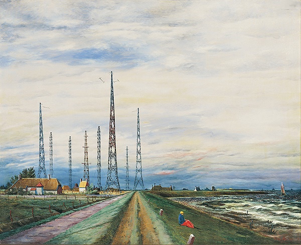 Franz Radziwill, Sender Norddeich, Öl/Leinwand, 1933, © Foto: Kunstsammlung der Museumsstiftung Post und Telekommunikation