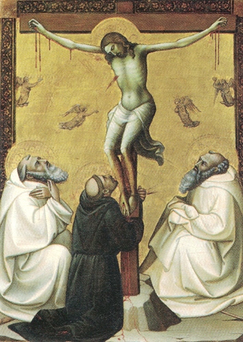 Lorenzo Monaco, Die Kreuzigung Christi mit drei Mönchsheiligen, © Lindenau-Museum, Altenburg