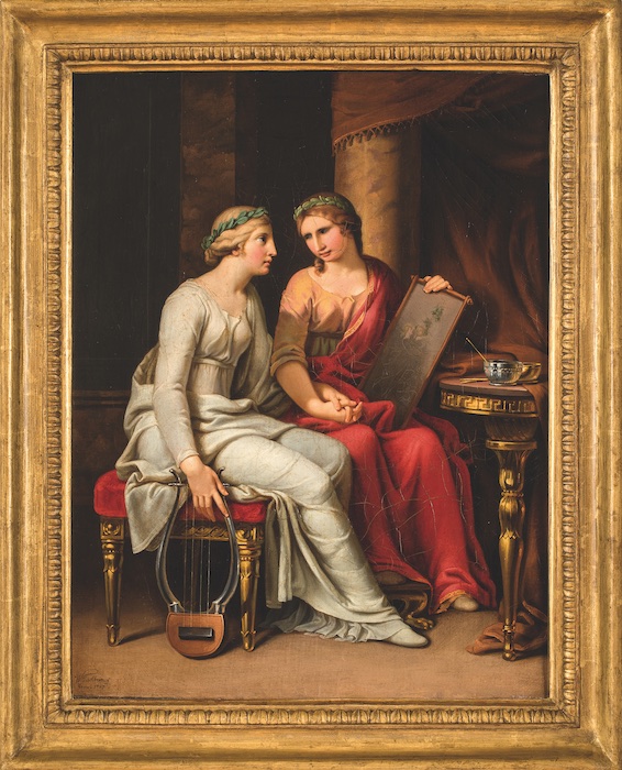 Johann Heinrich Wilhelm Tischbein (1751-1829), ‘Allegorie der Dichtung und Malerei‘, 1783, Öl auf Leinwand, Foto: Museum Casa di Goethe, Rom