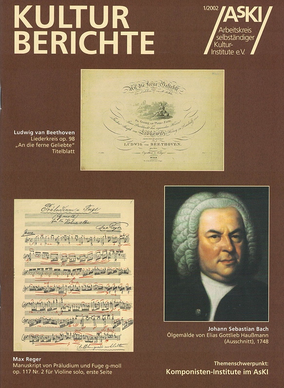 KULTURBERICHTE 1/2002 : Titel ‘Themenschwerpunkt - Komponisten-Institute im AsKI‘