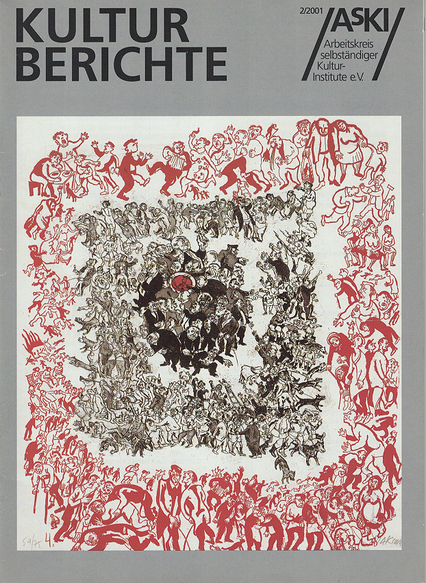 Titelbild AsKI Kulturberichte 2/01: Maxim Kantor ‘Ödland. Ein Atlas‘, Blatt 4: Der Staat, Radierung, Aquatinta, Hochdruck 1999-2000, Foto: Ursula Edelmann, Frankfurt a.M.