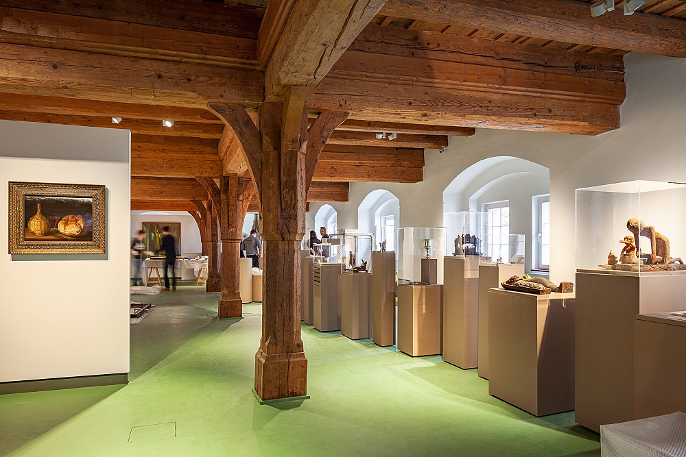 Aufbau der neuen Dauerausstellung im Ulmer Salzstadel, Museum Brot und Kunst, © Bernhard Friese, Pforzheim