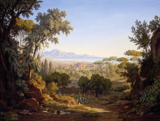 Johann Martin von Rohden, Italienische Landschaft mit Liebespaar, 1832, © Neue Galerie, Museumslandschaft Hessen Kassel