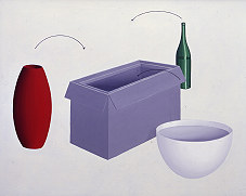 Thomas Huber, Viertes Gemälde aus dem Zyklus: Die Post, o. T., 1990, © Foto: Kunstsammlung der Museumsstiftung Post und Telekommunikation