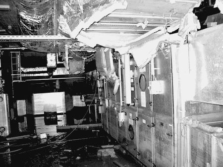 Die Klimaanlage des Marta-Fraenkel-Saals wurde komplett zerstört. Wert: 300.000 €, © Foto: Stiftung Deutsches-Hygiene-Museum Dresden