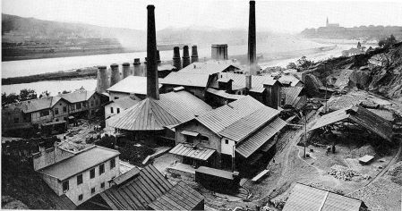 Zementfabrik in Podol bei Prag, um 1900, © Archiv Klaus Wagenbach, Berlin