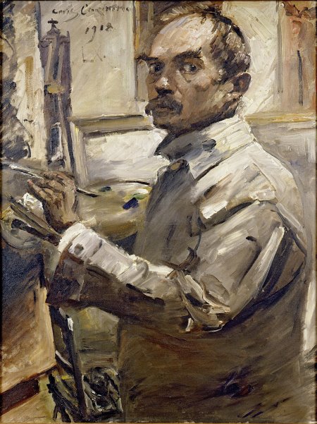 Lovis Corinth, Selbstporträt im weißen Kittel, 1918, Öl auf Leinwand, Wallraff-Richartz-Museum, Köln