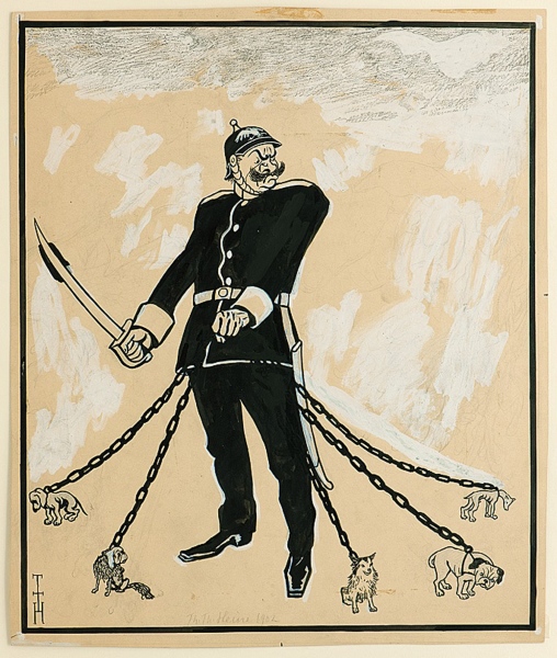 Thomas Theodor Heine, Zur Bekämpfung des Anarchismus, 1901, Foto:  © Wilhelm Busch – Deutsches Museum für Karikatur und Zeichenkunst