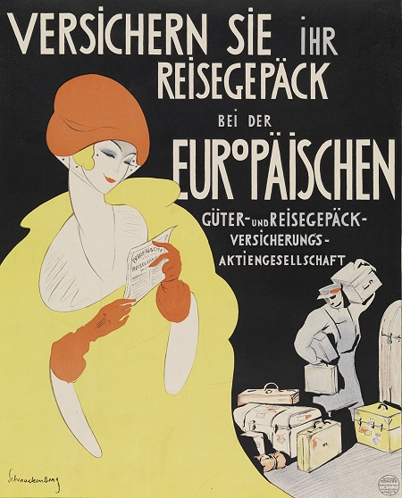 Walter Schnackenberg, Plakat für Gepäckversicherung, Foto: Germanisches Nationalmuseum