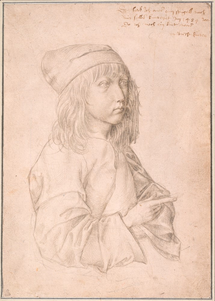 Albrecht Dürer, Selbstbildnis als Dreizehnjähriger, 1484, Silberstift auf grundiertem Papier, Albertina, Wien