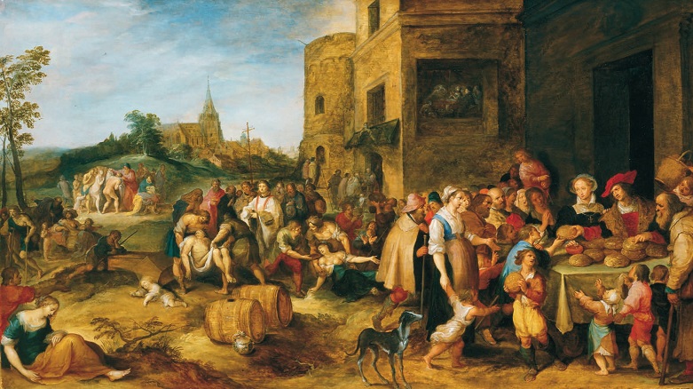 Frans Francken, Die Werke der Barmherzigkeit, um 1630, Museum der Brotkultur, Ulm, Sammlung Museum der Brotkultur
