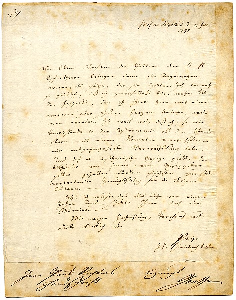 Zweiter Brief Jean Pauls an Goethe vom 4. Juni 1795. © Freies Deutsches Hochstift