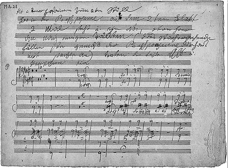 Ludwig van Beethoven, Posaunenstimmen zum 4. Satz der 9. Sinfonie, Beethoven-Haus Bonn, Sammlung Bodmer, © Foto: Beethoven-Archiv Bonn