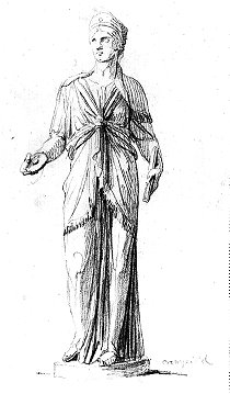 Johann Gottfried Schadow (1764-1850) Statuette der Isis im Kapitolinischen Museum, Zeichnung, Kreide, © Foto: Stiftung Archiv der Akademie der Künste; Kunstsammlung Berlin