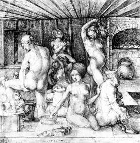 Albrecht Dürer (1471-1528), Das Frauenbad, 1496, Feder in Schwarz, Monogrammiert und datiert unten Mitte Vermächtnis Klugkist 1851, © Foto: Kunsthalle Bremen