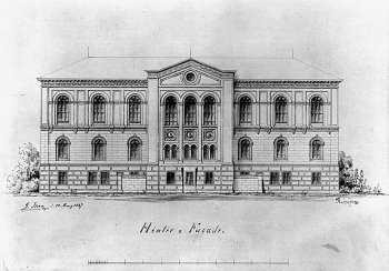 Kunsthalle Bremen, Architekturplan, Hinterfassade 1849, Pläne: Lüder Rutenberg, © Foto: Kunsthalle Bremen