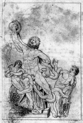 Laokoon-Gruppe im 1. Band , 1. Stück der Propyläen, Kupferstich von J.Ch.E. Müller (1766-1824) nach einer Zeichnung von K. Horney (1764-1807), © Foto: Goethe-Museum Düsseldorf