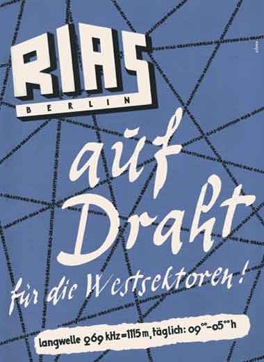 RIAS Berlin, 1949, Zusammenstellung sämtlicher Drahtfunk-Anschlussmöglichkeiten, © DRA Potsdam-Babelsberg 
