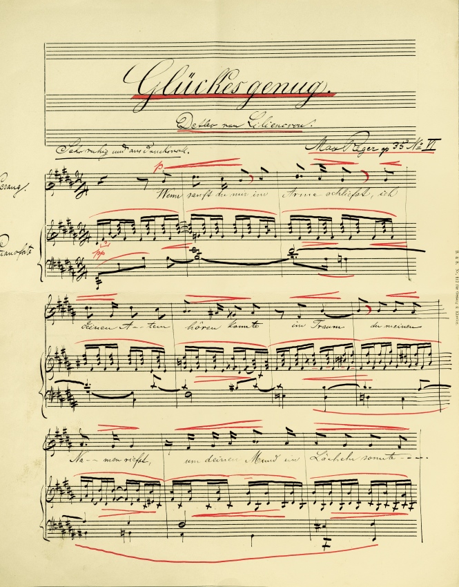 Max Reger, ‘Glückes genug‘  Op. 37 Nr. 3 (Juni/Juli 1899), Max Reger-Institut, Karlsruhe