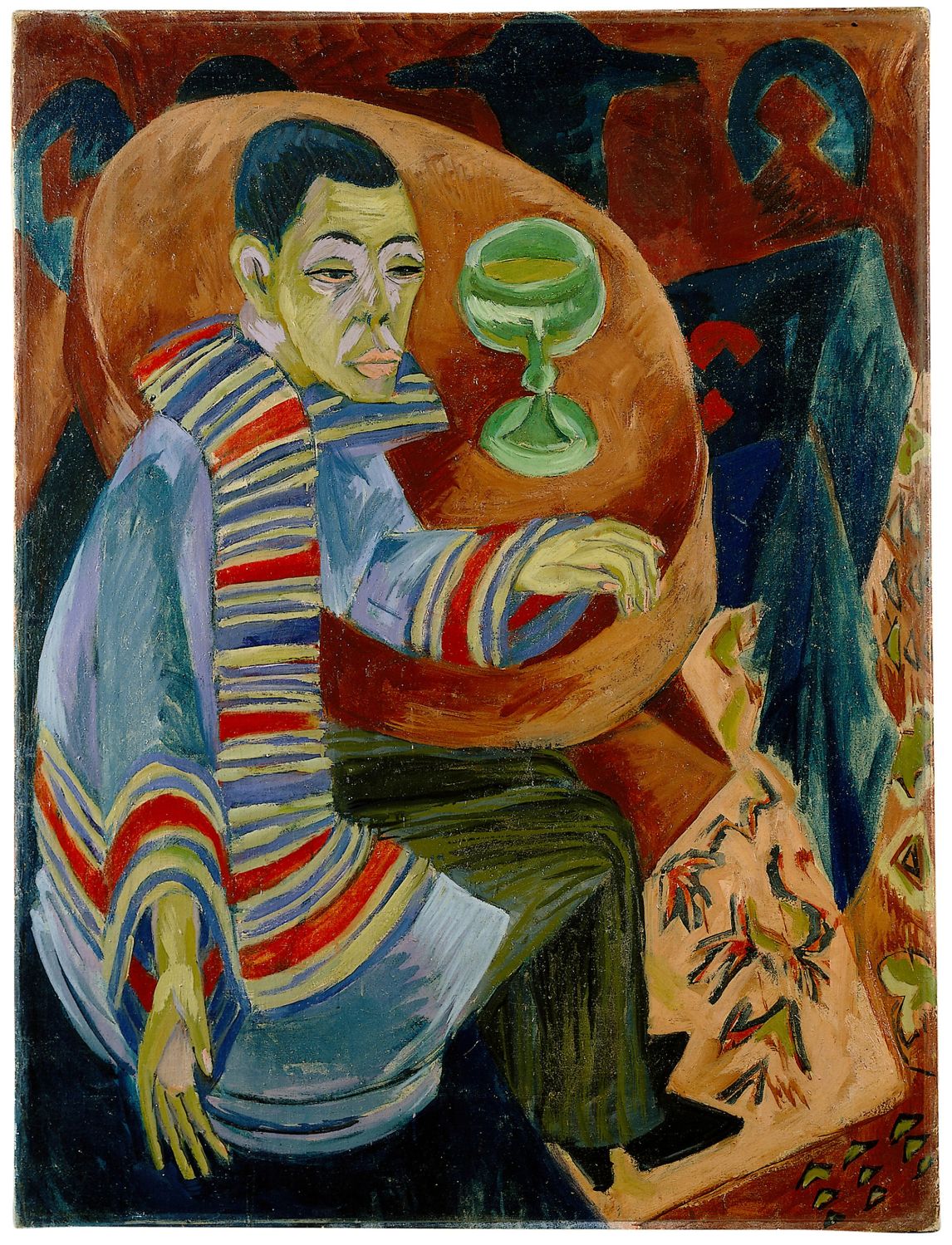Ernst Ludwig Kirchner: Selbstporträt als Trinker, 1914 , Foto: GNM, Monika Runge