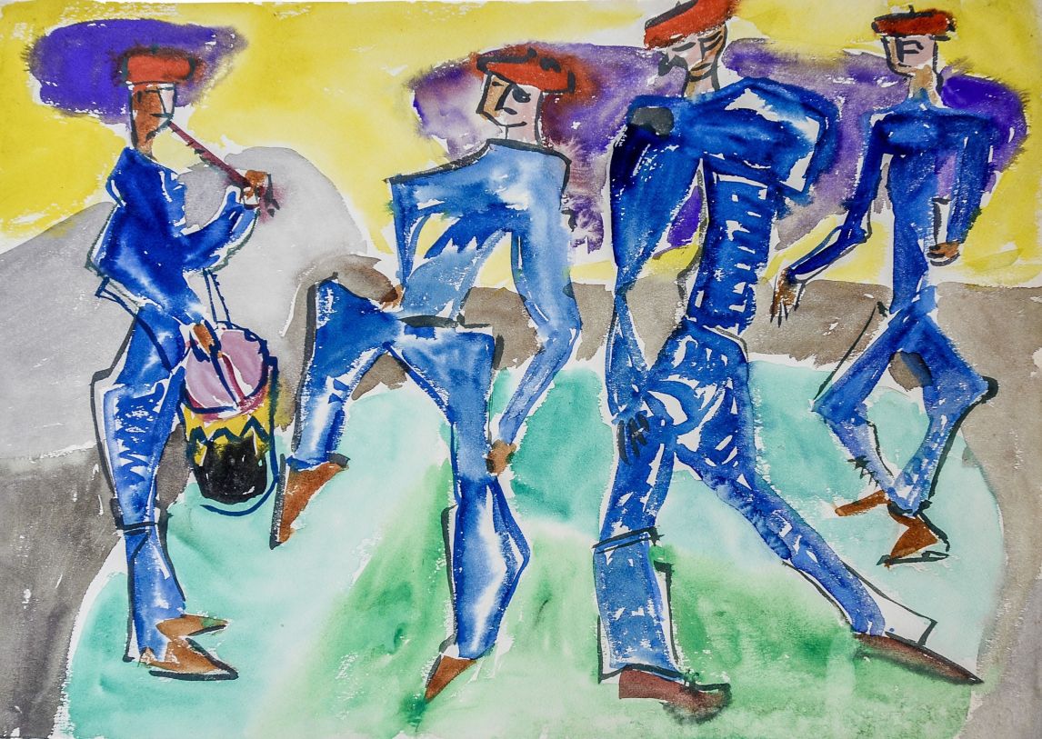 Musiker und Tänzer, © Günter und Ute Grass Stiftung, Steidl, Verlag