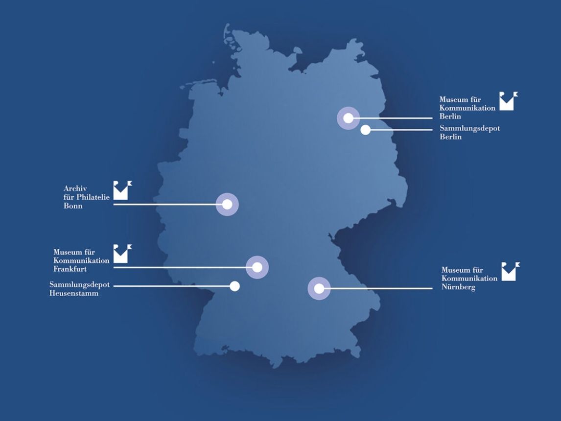 Zuschnitt: Standorte von Museen und Sammlungen der Museumsstiftung für Post und Telekommunikation
